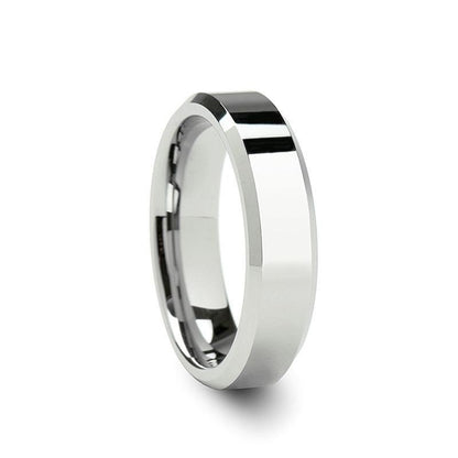 ROMA Women’s Beveled Tungsten Carbide Wedding Ring – 4mm & 6mm