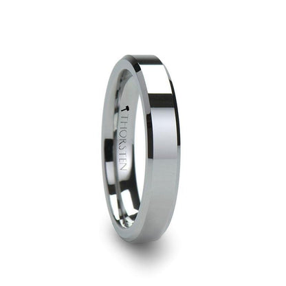 ROMA Women’s Beveled Tungsten Carbide Wedding Ring – 4mm & 6mm 6mm