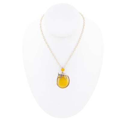 Yellow Agate Honey Drip Golden Necklace