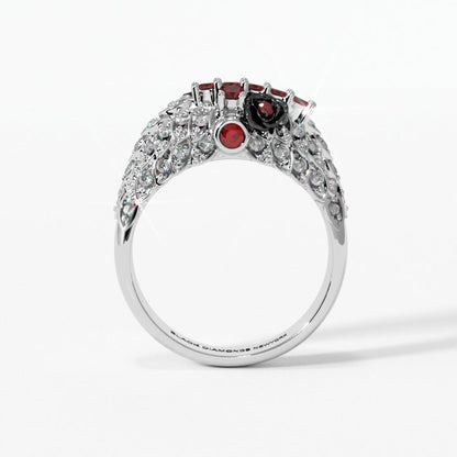 You're My Life- 14K Gold Skull, Cross Black Rose EVN™ and Diamond Gothic Promise Ring